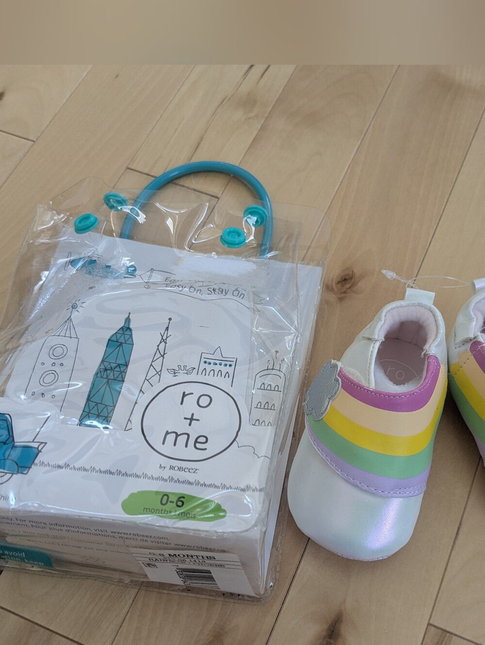 Robeez 0-6 Months Rainbow Soft Sole Shoes